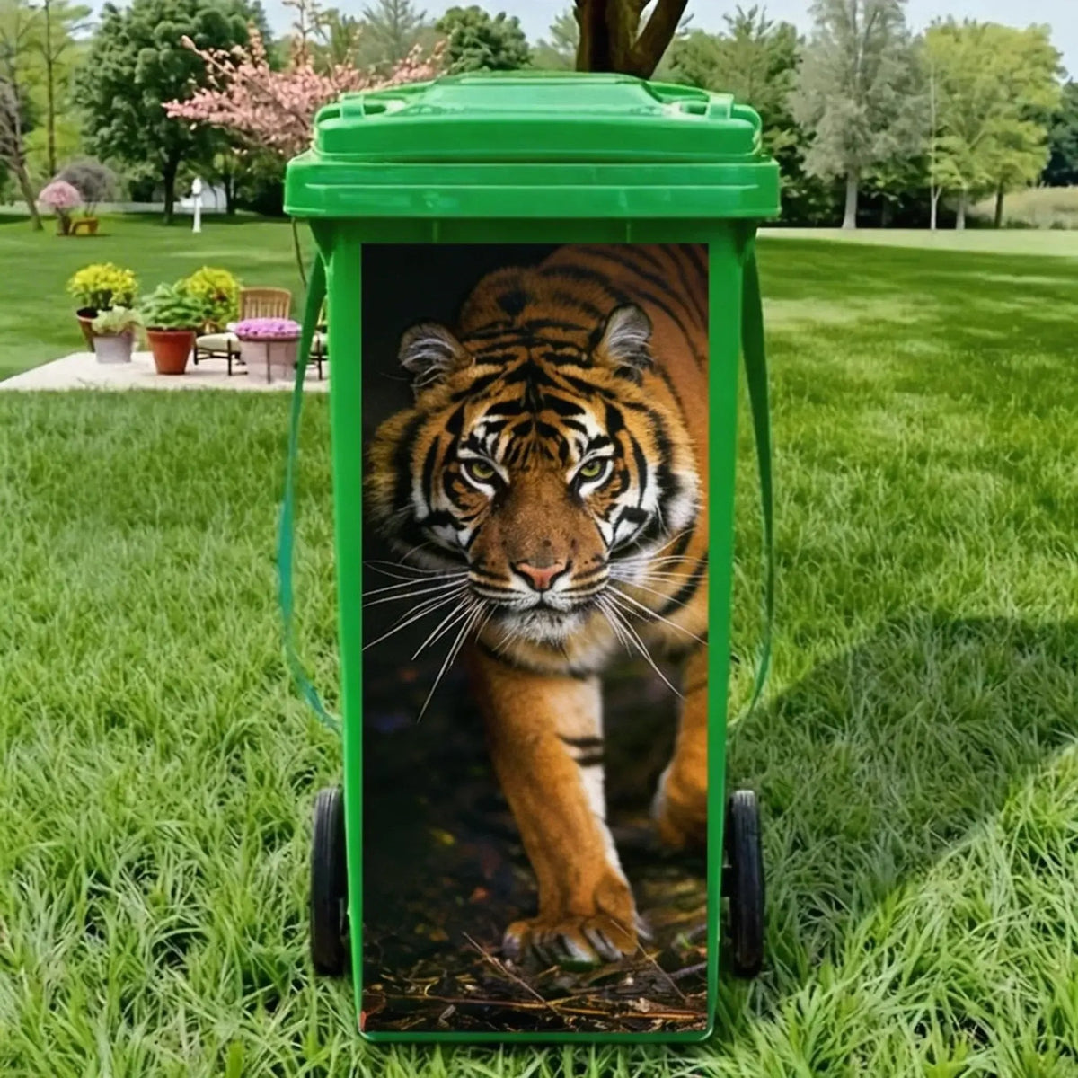 🦒🐯 Kreativer Mülleimeraufkleber mit farbenfrohem Cartoon-Motiv ✨