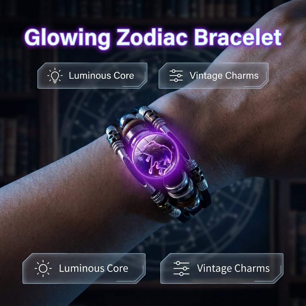 🌌 Im Dunkeln leuchtendes Sternzeichen-Armband 🌌