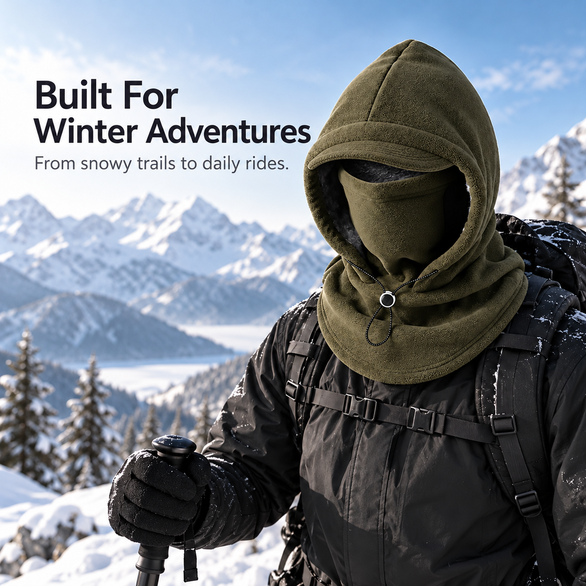 🥶 Sturmhaube aus Fleece – vollständiger Schutz für Gesicht und Hals bei Outdoor-Aktivitäten im Winter