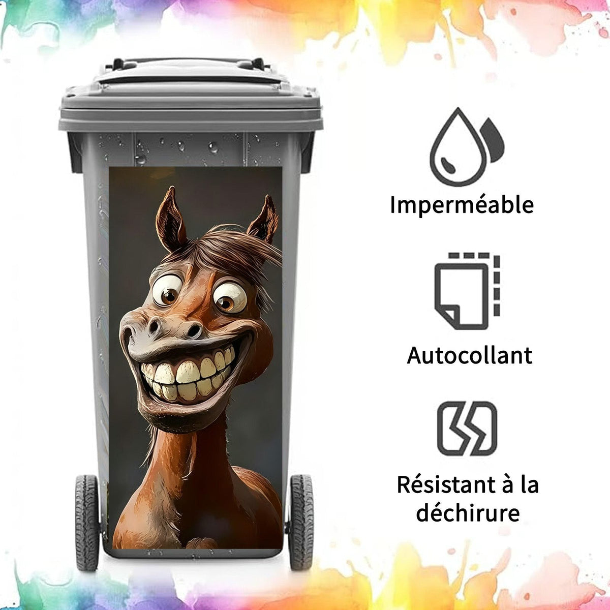 🦒🐯 Kreativer Mülleimeraufkleber mit farbenfrohem Cartoon-Motiv ✨