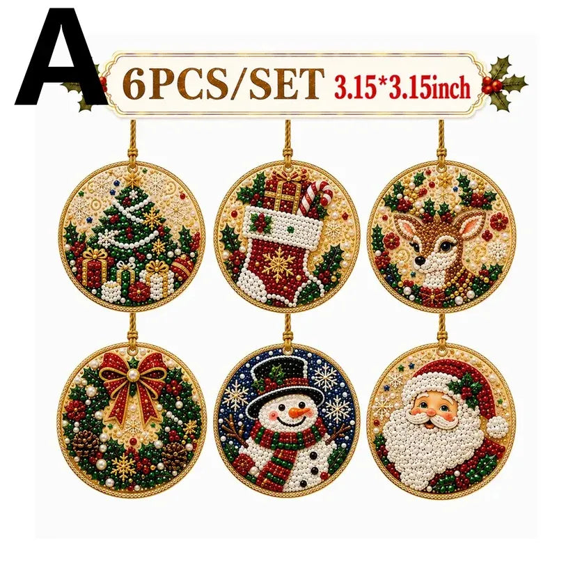 ⏳ Letzter Tag: 49 % Rabatt – 🎄 Anfängerfreundliches DIY-Set für weihnachtliche Perlen- und Edelstein-Diamantmalerei | 6 festliche Ornament-Designs mit funkelnden Perlen, facettierten Edelsteinen und dreidimensionalen Details 💕