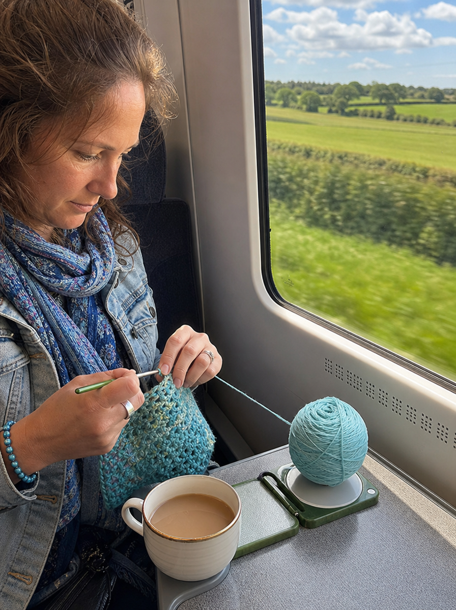 🧶 Tragbarer Garnhalter zum Häkeln und Stricken