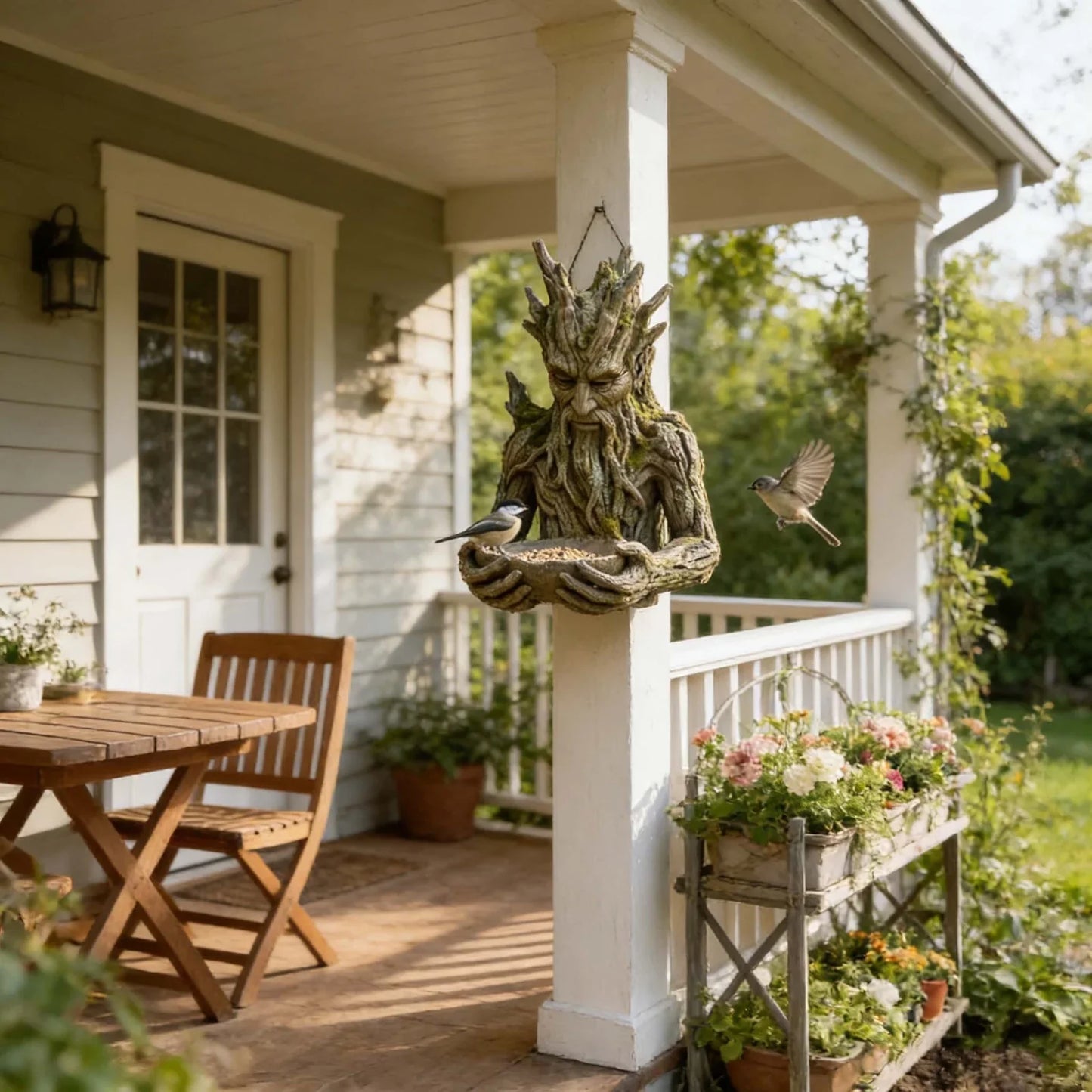 🌳 Das stille Angebot – Eine in einen Baum integrierte Vogelfutter-Skulptur