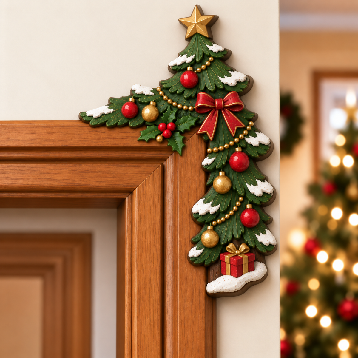 Weihnachtsdekoration für die Ecke des Türrahmens