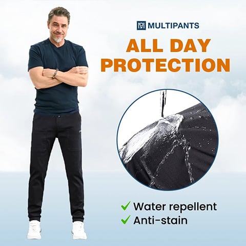 🔥 Angebot nur noch heute: 45 % Rabatt 🥰 MultiPants – Hochflexible, strapazierfähige Hose mit vielen Taschen (inkl. Beintaschen)