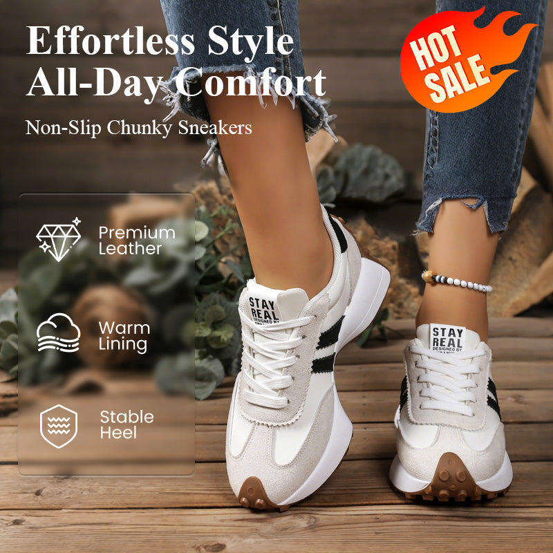 👟 50 % RABATT! ✨ Lässige, klobige Damen-Sneaker mit rutschfester Sohle – ganztägiger Tragekomfort, gepolsterte Sohle und vielseitiger Stil 🏃‍♀️