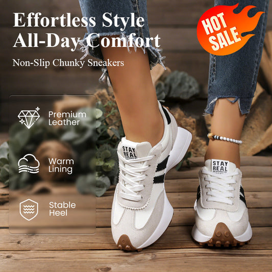 👟 50 % RABATT! ✨ Lässige, klobige Damen-Sneaker mit rutschfester Sohle – ganztägiger Tragekomfort, gepolsterte Sohle und vielseitiger Stil 🏃‍♀️