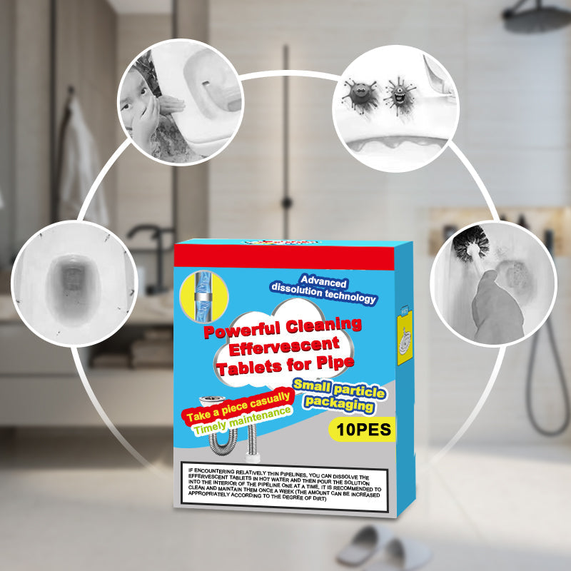 🔥50 % RABATT ❤️ Leistungsstarke Brausetabletten zur Rohrreinigung, lösen schnell Haar- und Fettablagerungen, desodorierender und antibakterieller Rohrreiniger für Waschbecken, Toilette und Bodenabfluss.