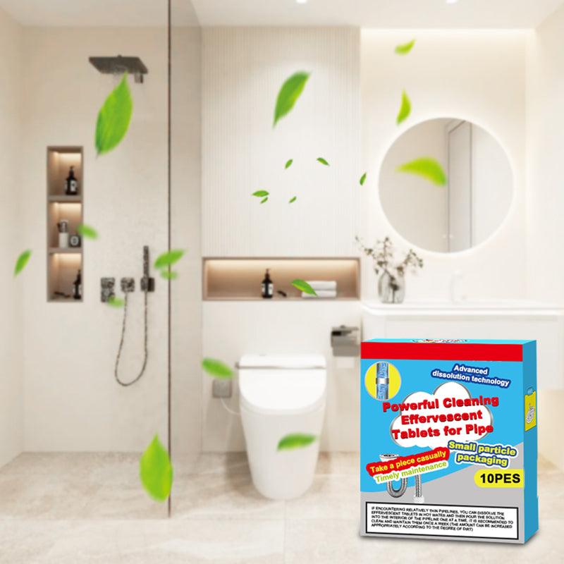 🔥50 % RABATT ❤️ Leistungsstarke Brausetabletten zur Rohrreinigung, lösen schnell Haar- und Fettablagerungen, desodorierender und antibakterieller Rohrreiniger für Waschbecken, Toilette und Bodenabfluss.