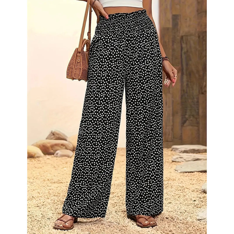 ✨ Raffinierte, hochtaillierte Damenhose mit weitem Bein – Bequeme Passform, elegantes Design & perfekt für einen stilvollen Look 🌸