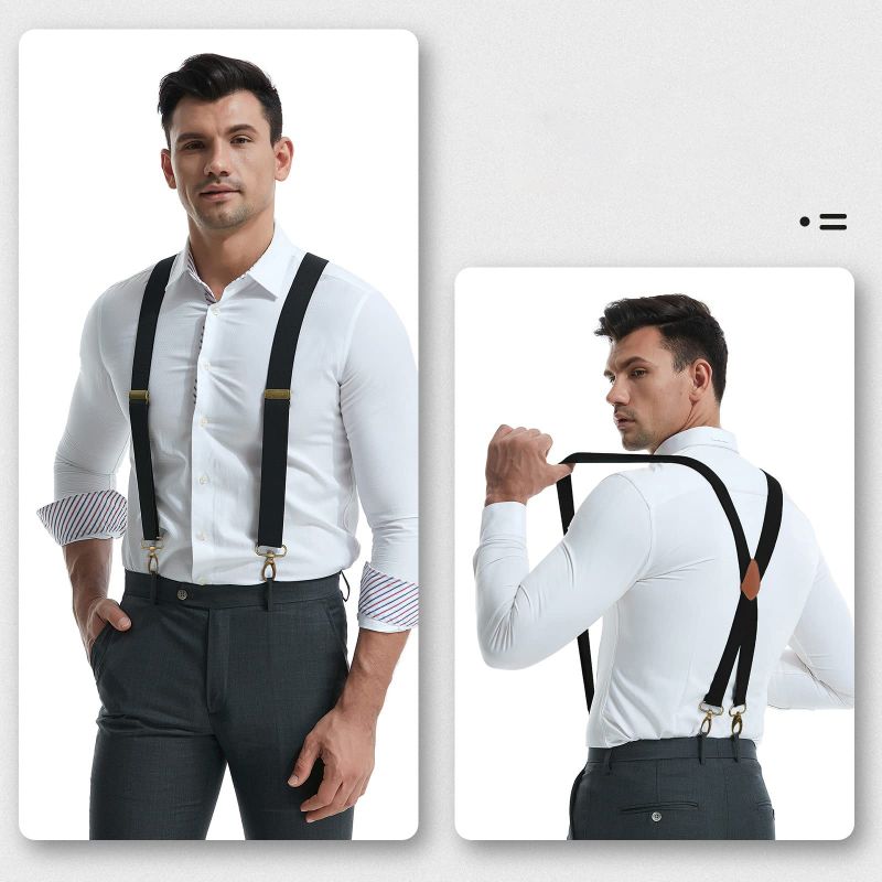 📢📢 49 % Rabatt!! ⏰ Herren-Hosenträger mit X-Rücken und Hakenclips