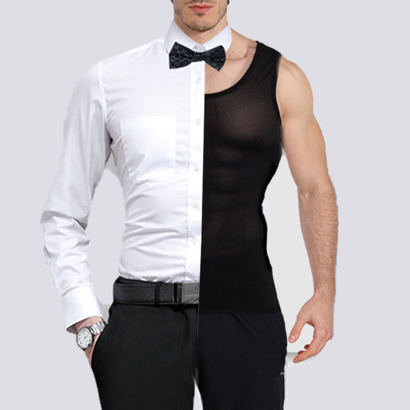 Figurformende Mesh-Weste für Herren mit Taillenformer