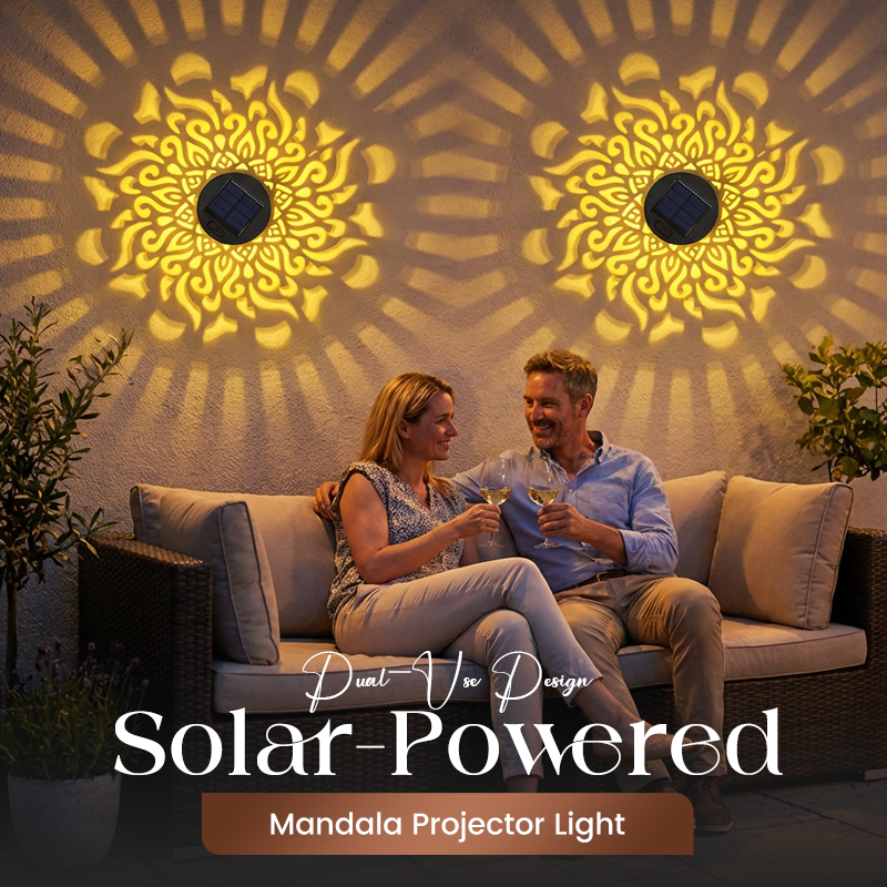 Solarbetriebenes Mandala-/Sonnenblumen-Projektionslicht