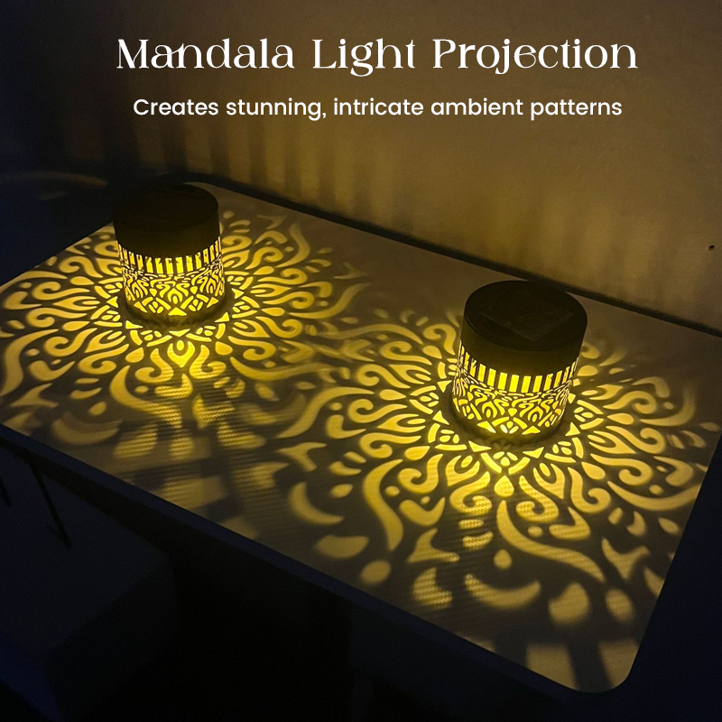 Solarbetriebenes Mandala-/Sonnenblumen-Projektionslicht