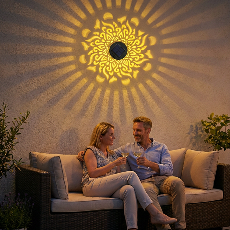 Solarbetriebenes Mandala-/Sonnenblumen-Projektionslicht