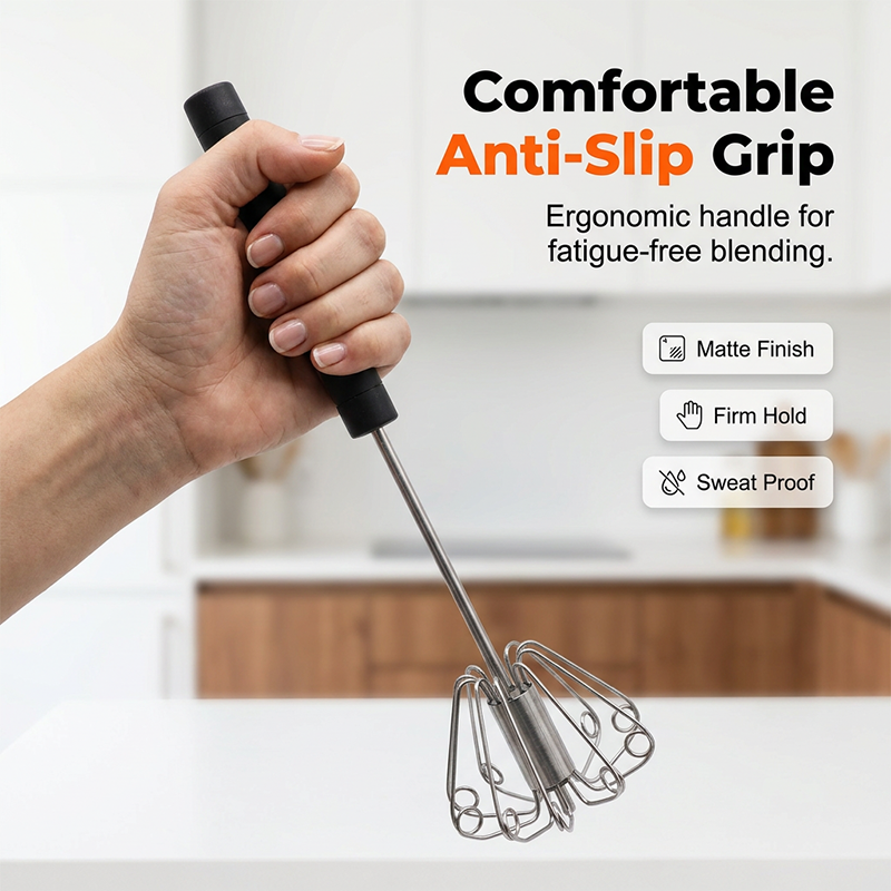 🍳 Praktischer Küchenhelfer! Druckschneebesen mit rutschfestem Griff, rostfrei und langlebig zum günstigen Preis!