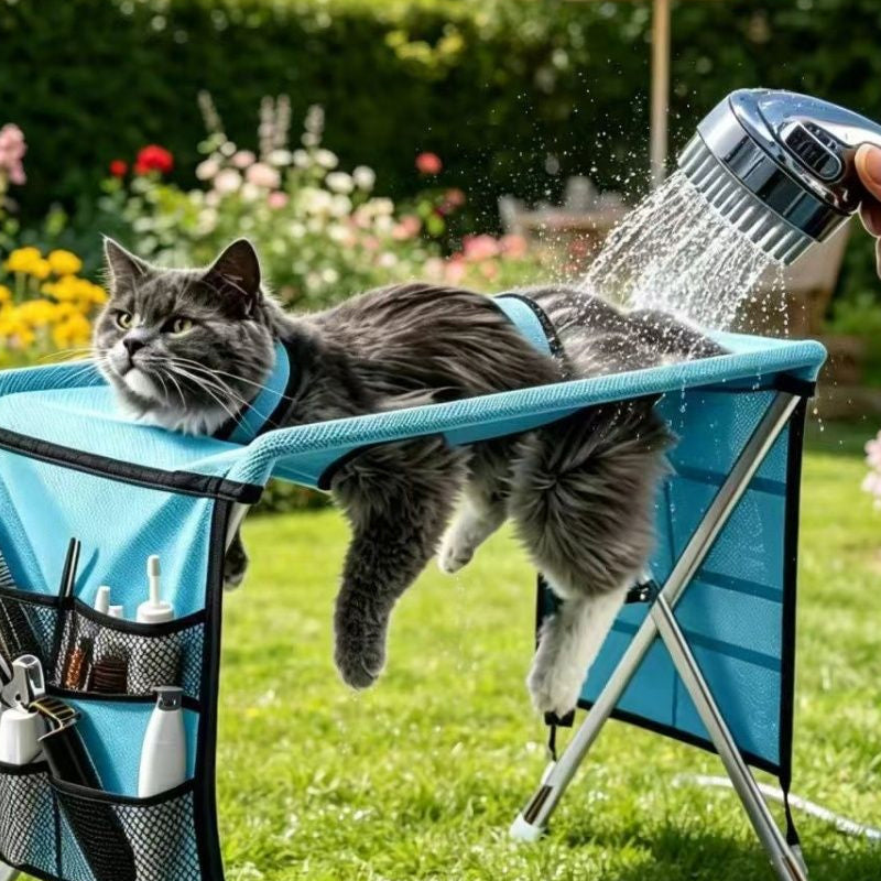 ÜBER 50.000 VERKAUFT!🛋️🐕 50 % RABATT! Faltbares 2-in-1-Pflegebett für Haustiere – Pflegen im Stehen, kein Bücken mehr! Stabil und bequem zum Krallenschneiden und Trocknen.
