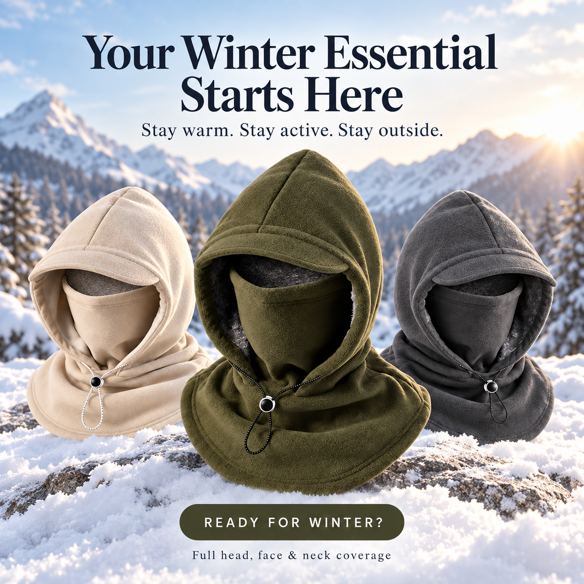 🥶 Sturmhaube aus Fleece – vollständiger Schutz für Gesicht und Hals bei Outdoor-Aktivitäten im Winter